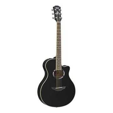 Yamaha APX500III BL Thin Line Acoustic/Electric Cutaway Guitar, Black Bundle with Hardshell Guitar Case, Guitar Stand, Beginner DVD, Strap, Capo and Guitar Strings