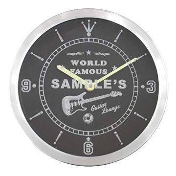 ncpf1016-b MARTIN'S Famous Guitar Lounge Beer Pub LED Neon Sign Wall Clock