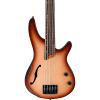 Ibanez SRH505F 5-String Fretless Hollowbody Electric Bass Guitar Flat Natural Browned Burst