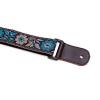 CLOUDMUSIC Colorful Hawaiian Style Cotton Ukulele Strap Blue White Flower (Brown)