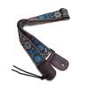 CLOUDMUSIC Colorful Hawaiian Style Cotton Ukulele Strap Blue White Flower (Brown)