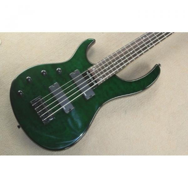 Custom Modulus Quantum Quilted Maple Top 5 String Bass Green Left Handed #1 image