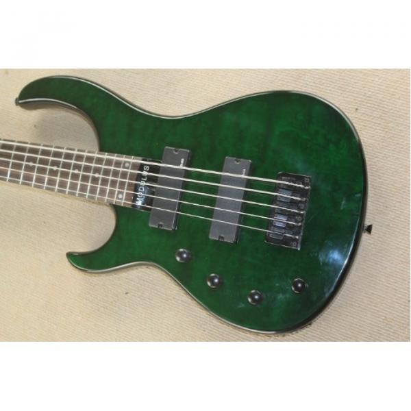 Custom Modulus Quantum Quilted Maple Top 5 String Bass Green Left Handed #4 image