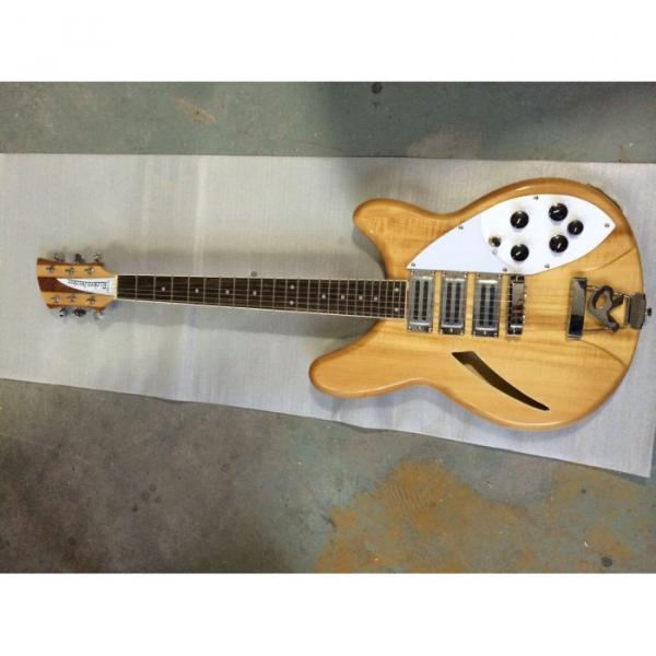 Custom Natural Rickenbacker 370 3 Pickups Electric Guitar #3 image