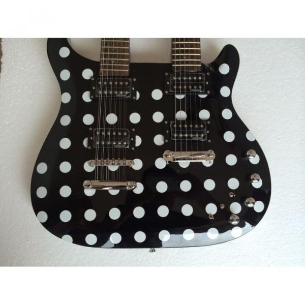 Custom Daniel Pepin Design Double Neck Electric Guitar Polka Dots Electric Guitar #4 image