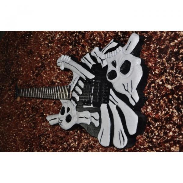 Custom  ESP Black Carved Skull Electric Guitar #5 image