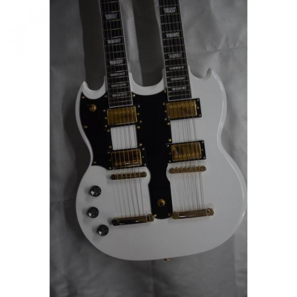 Custom Shop Don Felder EDS 1275 SG Double Neck Arctic White Gold Hardware Guitar Left Handed #1 image