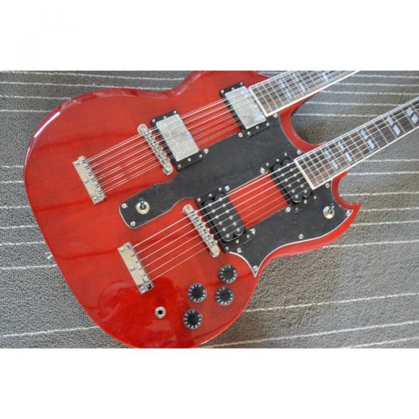 Custom Jimmy Page SG Red EDS 1275 Double Neck Guitar #3 image