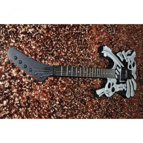 Custom  ESP Black Carved Skull Electric Guitar #9 image