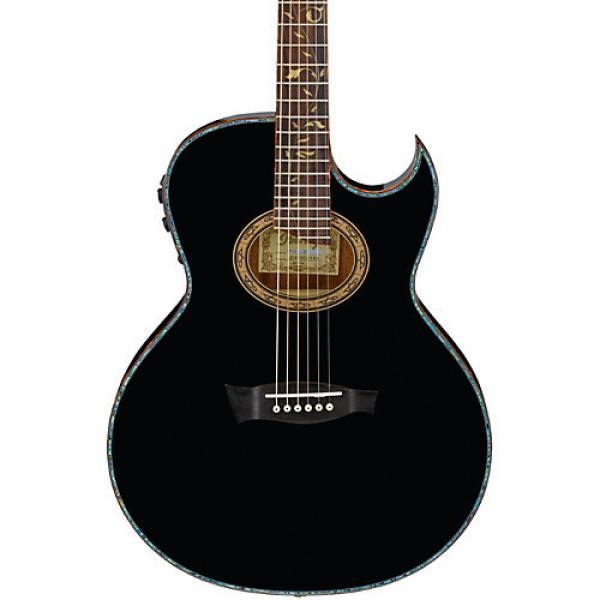 Ibanez Euphoria Steve Vai All Solid Wood Signature Acoustic-Electric Guitar High Gloss Black Pearl #1 image