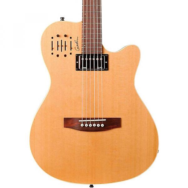 Godin A6 Ultra Semi-gloss Semi-Acoustic-Electric Guitar Natural Cedar #1 image