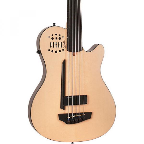 Godin A5 Ultra Bass Fretless SA 5-String Acoustic-Electric Bass Guitar Natural Ebony Fretboard #1 image