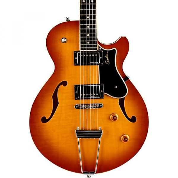 Godin Montreal Premiere Flame Top Deluxe Hollowbody Guitar Lightburst Flame #1 image