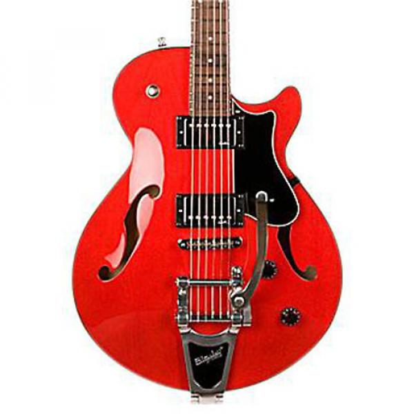 Godin Montreal Premiere Hollowbody Electric Guitar with Bigsby Transparent Red #1 image