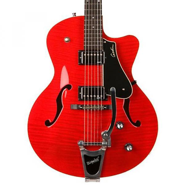 Godin 5th Avenue Uptown GT Guitar with Bigsby Transparent Red Flame #1 image