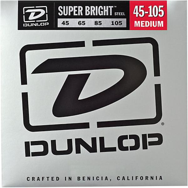 Dunlop Super Bright Steel Medium 4-String Bass Guitar Strings #1 image