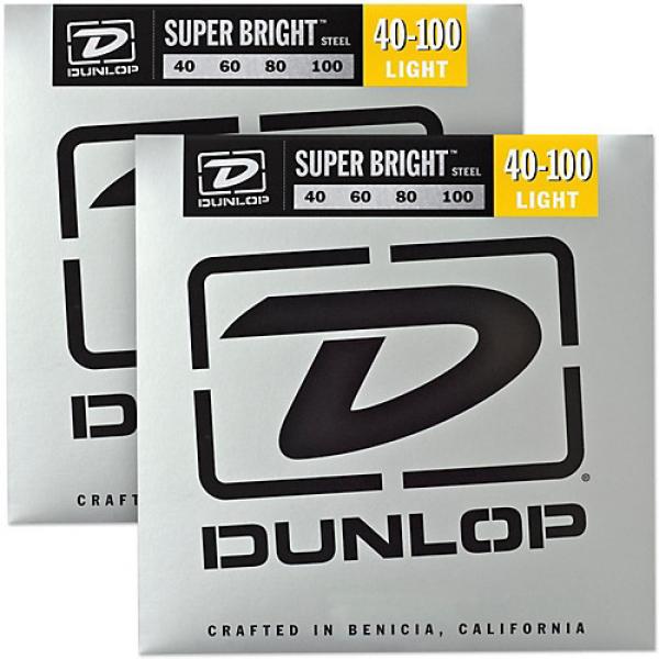 Dunlop Super Bright Steel Light 4-String Bass Guitar Strings (40-100) 2-Pack #1 image