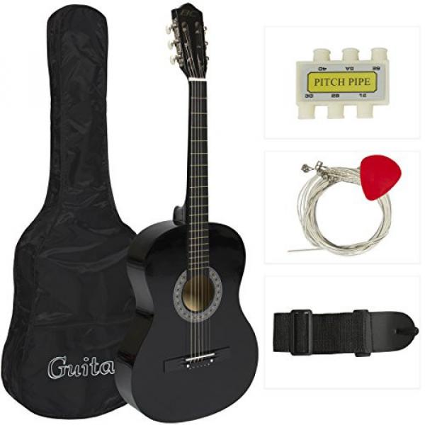 38&quot; Black Acoustic Guitar Starter Package (Guitar, Gig Bag, Strap, Pick) #1 image