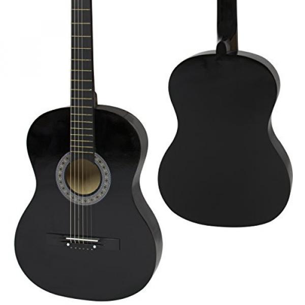 38&quot; Black Acoustic Guitar Starter Package (Guitar, Gig Bag, Strap, Pick) #2 image