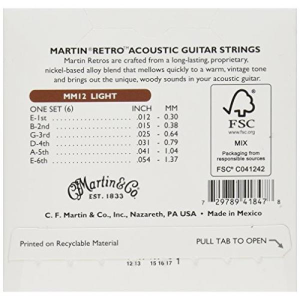 Martin MM12 Retro Monel Acoustic Guitar Strings, Light, 12-54 #2 image