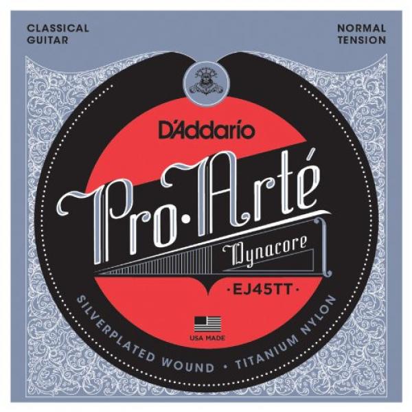 D'Addario EJ45TT ProArte DynaCore Classical Guitar Strings, Titanium Trebles, Normal Tension #1 image