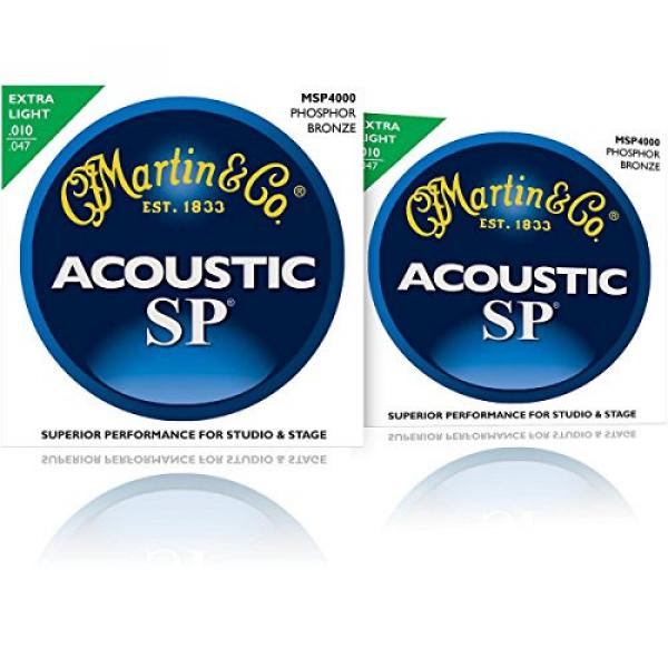 Martin MSP4000 SP Phosphor Bronze Extra Light Acoustic Guitar Strings (2 Pack) #1 image