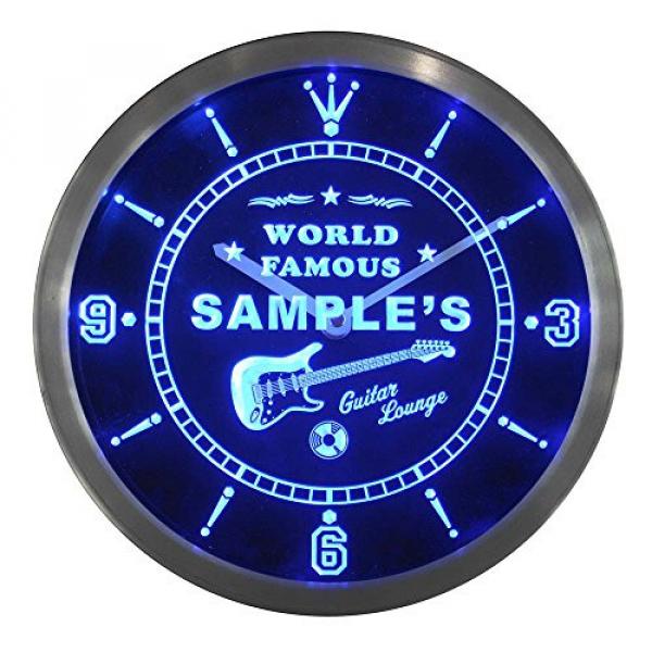 ncpf1016-b MARTIN'S Famous Guitar Lounge Beer Pub LED Neon Sign Wall Clock #2 image