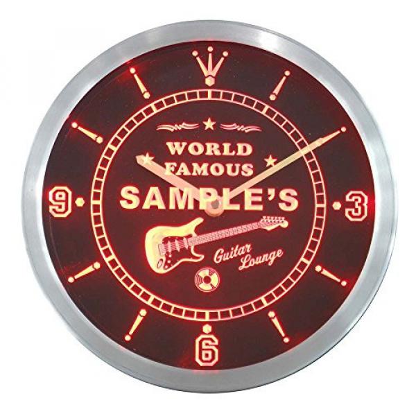 ncpf1016-b MARTIN'S Famous Guitar Lounge Beer Pub LED Neon Sign Wall Clock #4 image