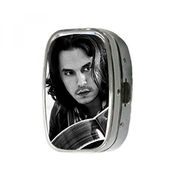 Turekk Custom John Mayer With His Martin Guitar Personality Style Sliver Stainless Steel Square Pill Box Pill Case Vitamins Organizer #1 image