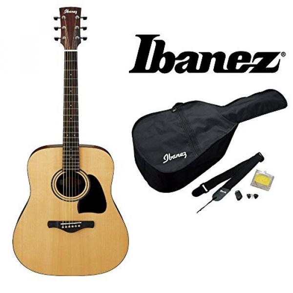 Ibanez IJD100S Jampack Dreadnought Solid Top Acoustic Guitar Package, Includes Gig Bag, Chromatic Clip-On Tuner, Guitar Strap #2 image